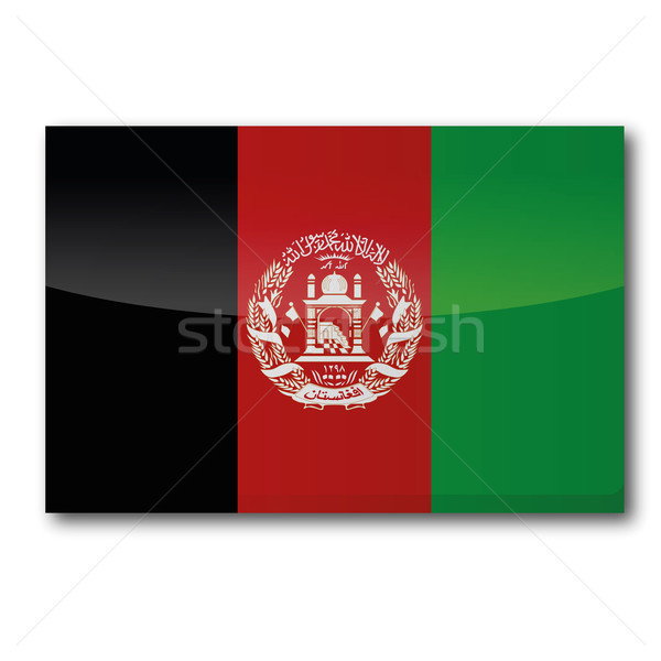 ストックフォト: フラグ · アフガニスタン · 地図 · 国 · マップ · ボタン