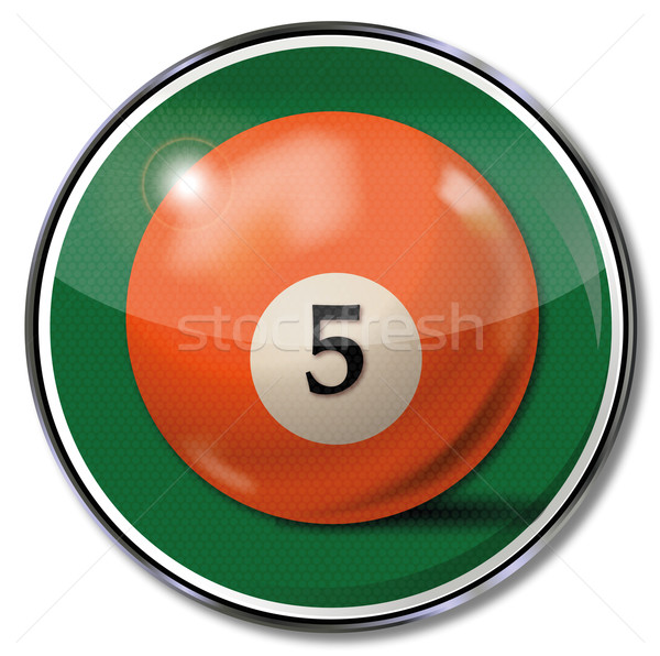 Shield orange pool billiard ball number 5 Stock photo © Ustofre9