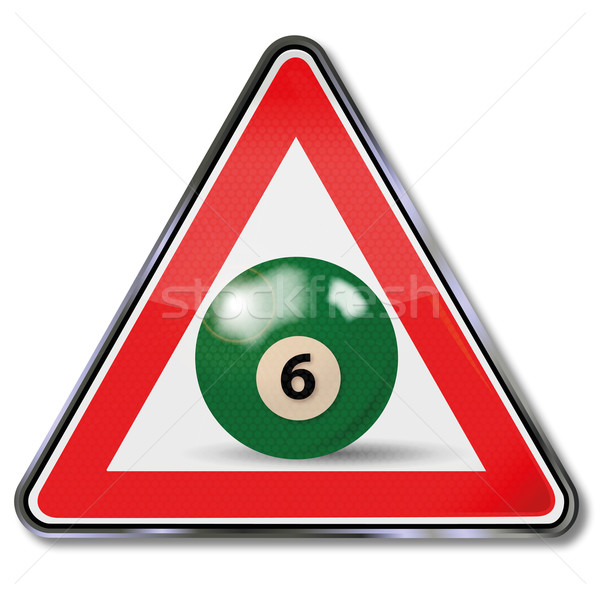 Sign green pool billiard ball number 6 Stock photo © Ustofre9