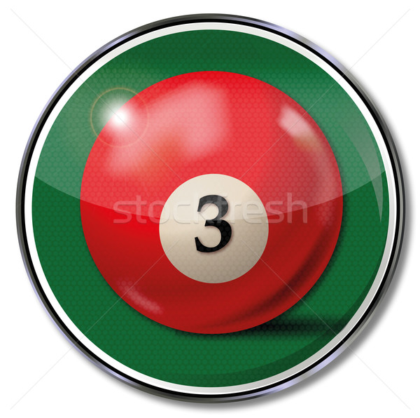 Shield red pool billiard ball number 3 Stock photo © Ustofre9