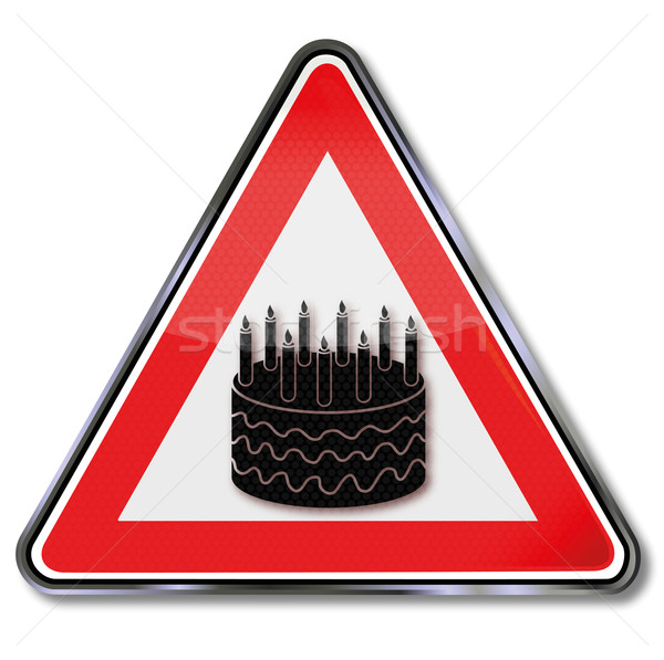 Sign with birthday cake Stock photo © Ustofre9