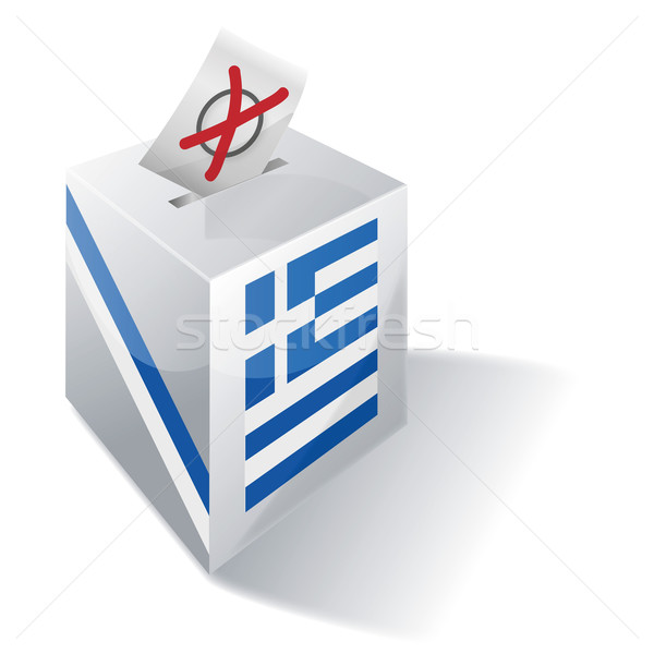 Głosowanie polu Grecja krzyż banderą wyspa Zdjęcia stock © Ustofre9
