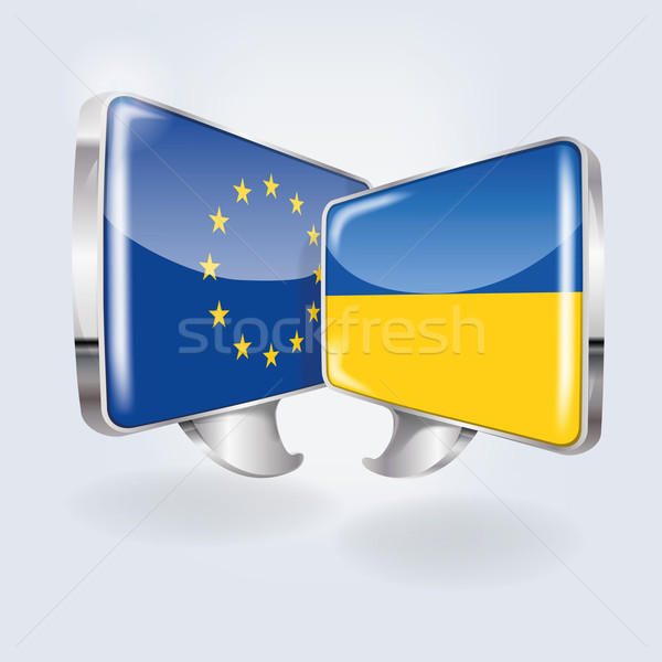 Stock photo: Bubbles with Europe and Ukraine 