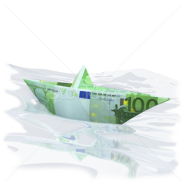 Paper boat with 100 € Stock photo © Ustofre9