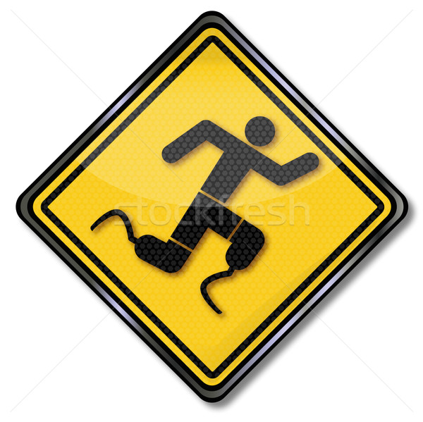 Sign man with prosthetic legs during exercise Stock photo © Ustofre9