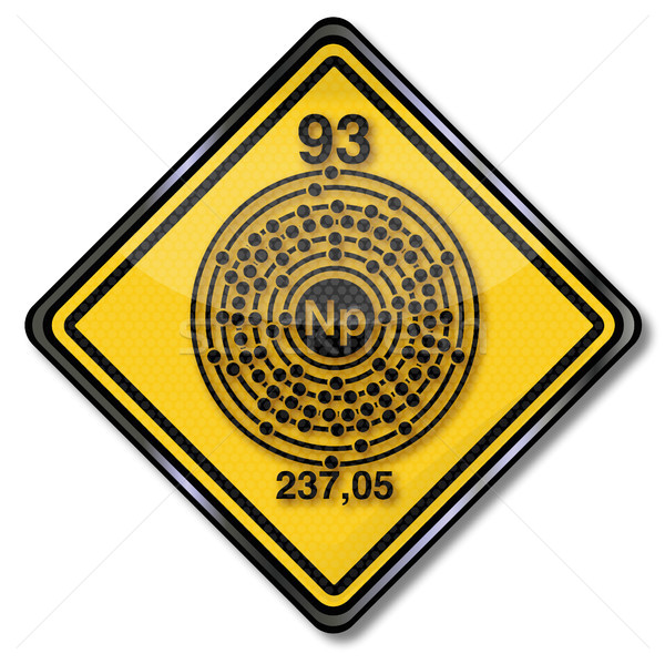 Chemistry shield and chemical symbol Neptunium Stock photo © Ustofre9