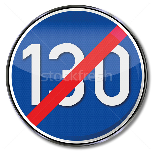 Traffic sign repealing directive speed 130 Stock photo © Ustofre9