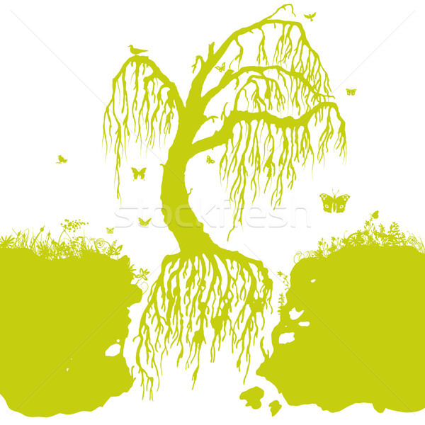 Floating and flying tree in the air Stock photo © Ustofre9