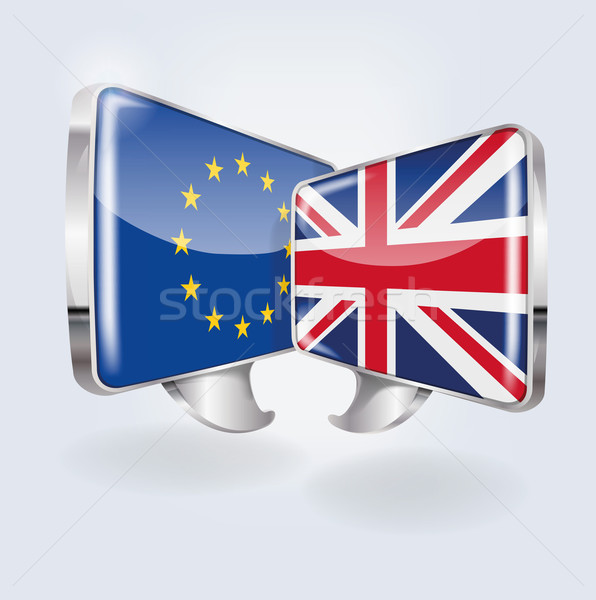 Buborékok Európa Anglia kommunikáció oktatás zászló Stock fotó © Ustofre9