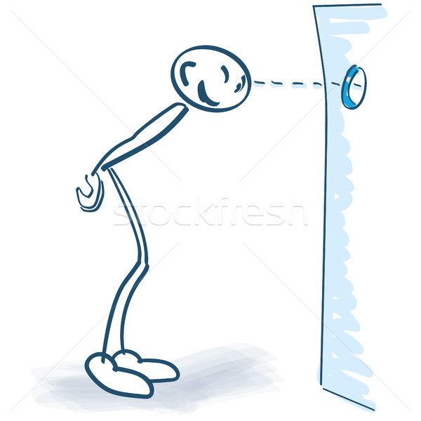 Stick figure with a view through the wall Stock photo © Ustofre9