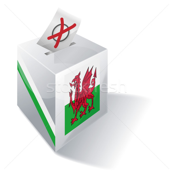 Głosowanie polu walia krzyż banderą Europie Zdjęcia stock © Ustofre9