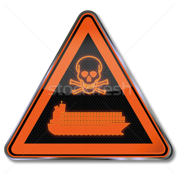 Danger sign poison and toxic waste on the high seas Stock photo © Ustofre9