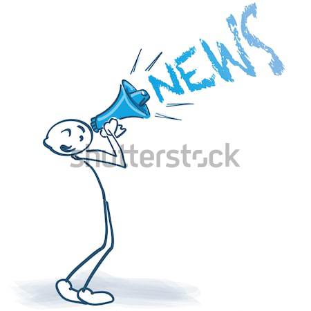 Stick figures with megaphone and sale Stock photo © Ustofre9
