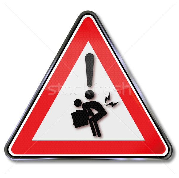 Sign attention sudden pain while relieving heavy objects Stock photo © Ustofre9