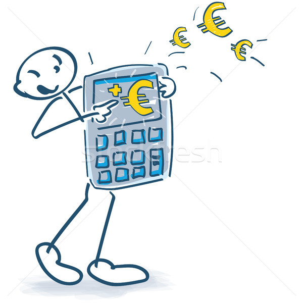Stick figures with calculator and euros Stock photo © Ustofre9