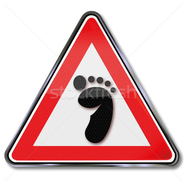 Schild voetafdruk gezondheid sport borden Stockfoto © Ustofre9