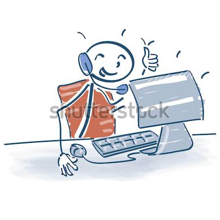 Stick figure with cloud computing Stock photo © Ustofre9