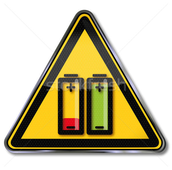 Sign battery and battery fully charged and discharged Stock photo © Ustofre9