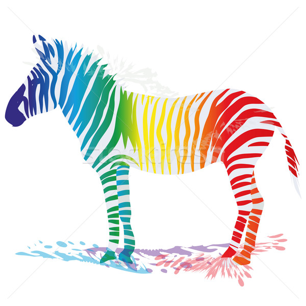 Zebra with colored stripes Stock photo © Ustofre9