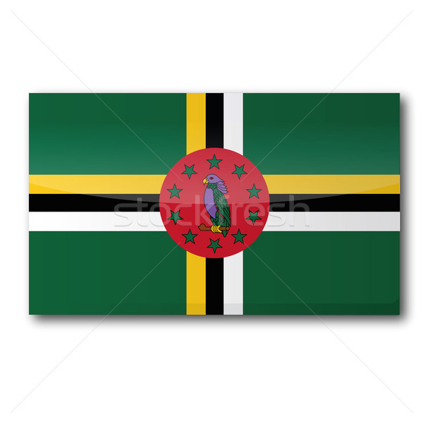Bandeira Dominica mapa ilha país mapas Foto stock © Ustofre9