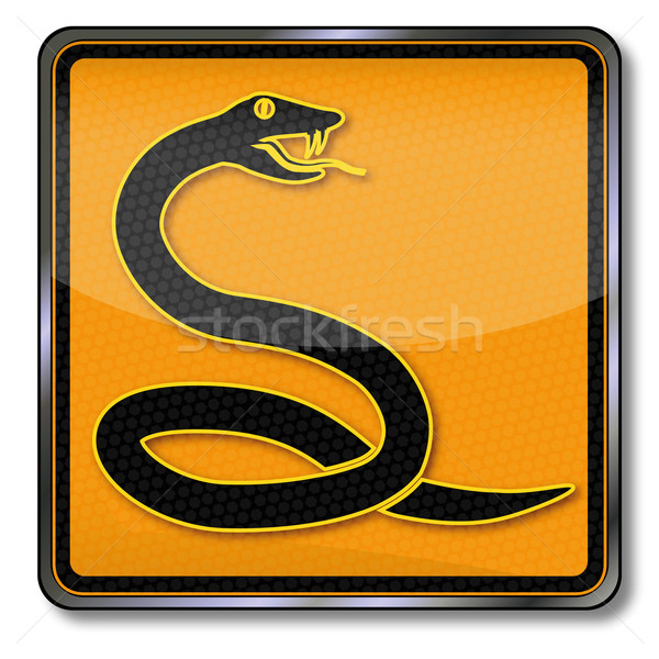 Sign with snake and snake farm Stock photo © Ustofre9