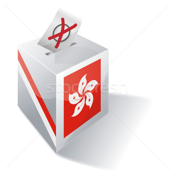 Głosowanie polu Hongkong krzyż banderą Europie Zdjęcia stock © Ustofre9
