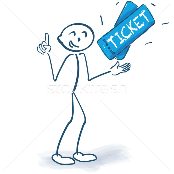 Stick figure with two tickets Stock photo © Ustofre9