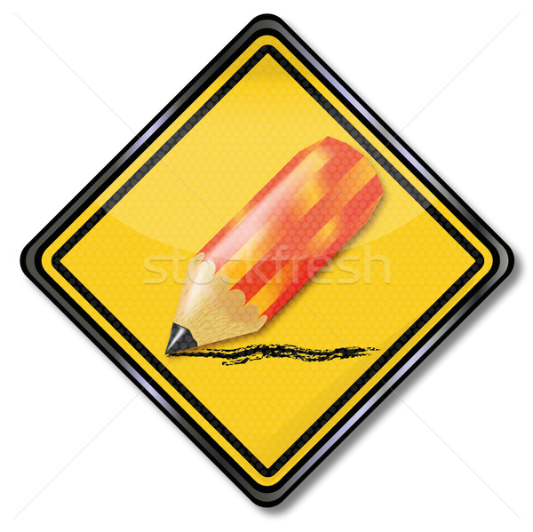 Sign red pencil, cutbacks and downsizing Stock photo © Ustofre9