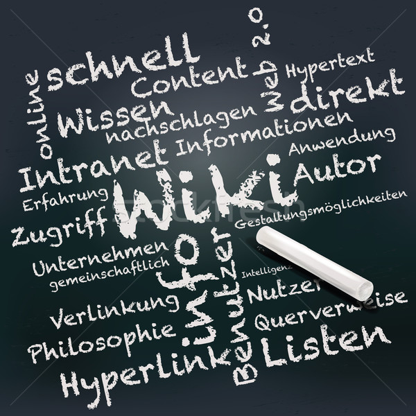 Blackboard krijt woorden wiki business school Stockfoto © Ustofre9