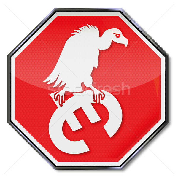 Stop sign and euro vulture  Stock photo © Ustofre9