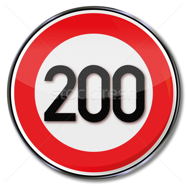 Traffic sign speed limit 200 kmh Stock photo © Ustofre9