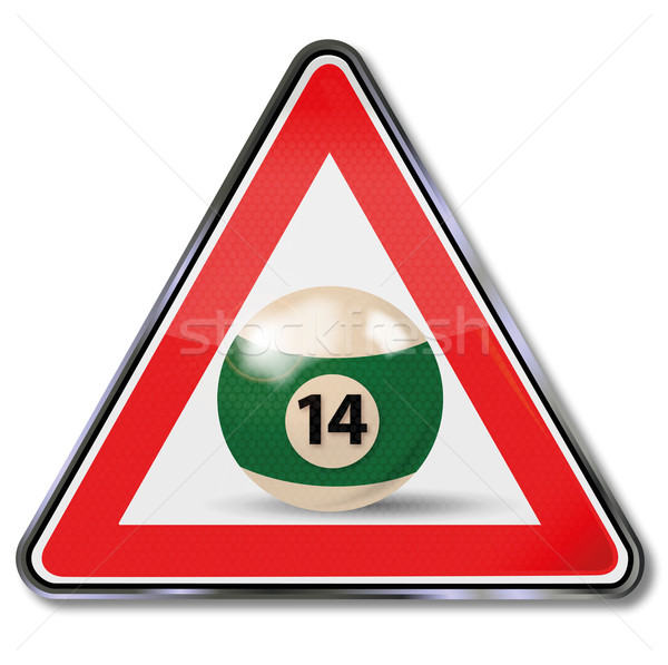 Sign billiard ball number 14  Stock photo © Ustofre9