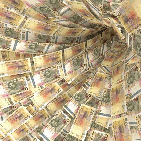 Money vortex of 50 Swedish kronor bills Stock photo © Ustofre9