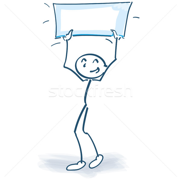Stick figure holding a poster in the air Stock photo © Ustofre9