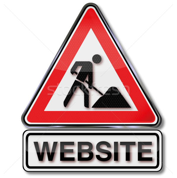 Stock photo: Sign building site website and under construction