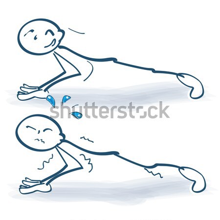Stock photo: Starting stick figure with two small rockets in hand