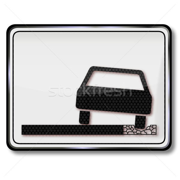 Traffic sign warning unattached side stiffeners and road pavement Stock photo © Ustofre9