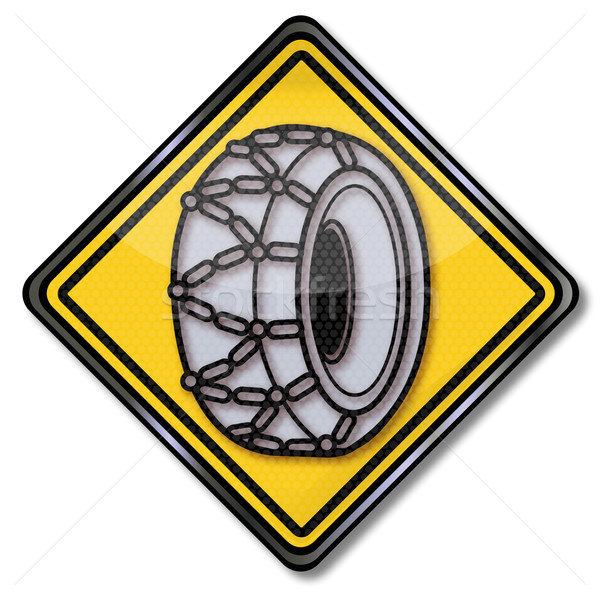 Sign snow chains Stock photo © Ustofre9