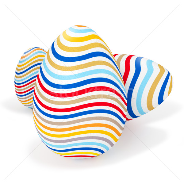 Painted easter eggs with stripes Stock photo © Ustofre9