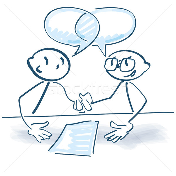 Stick figures shaking hands after a consultation  Stock photo © Ustofre9