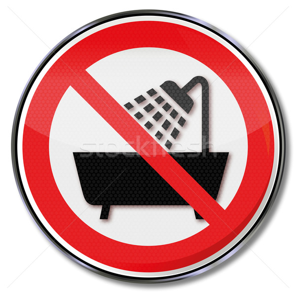 Prohibition sign please no showers, washing and bathing Stock photo © Ustofre9