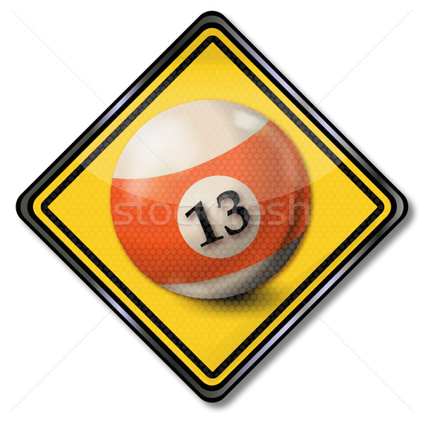 Sign billiard ball number 13 Stock photo © Ustofre9