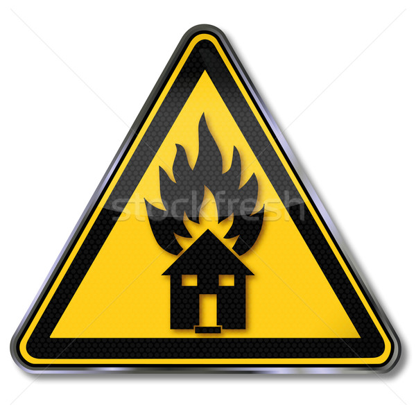 Warning sign fire house and fire protection Stock photo © Ustofre9