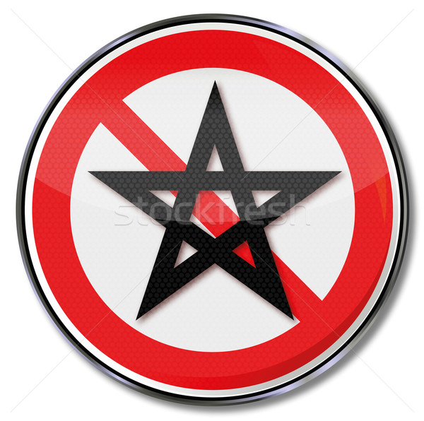 Prohibition sign five-pointed star and pentagram Stock photo © Ustofre9
