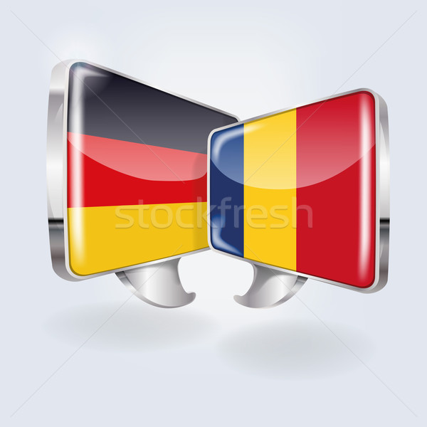 Speech and speech bubbles in German and Romanian  Stock photo © Ustofre9