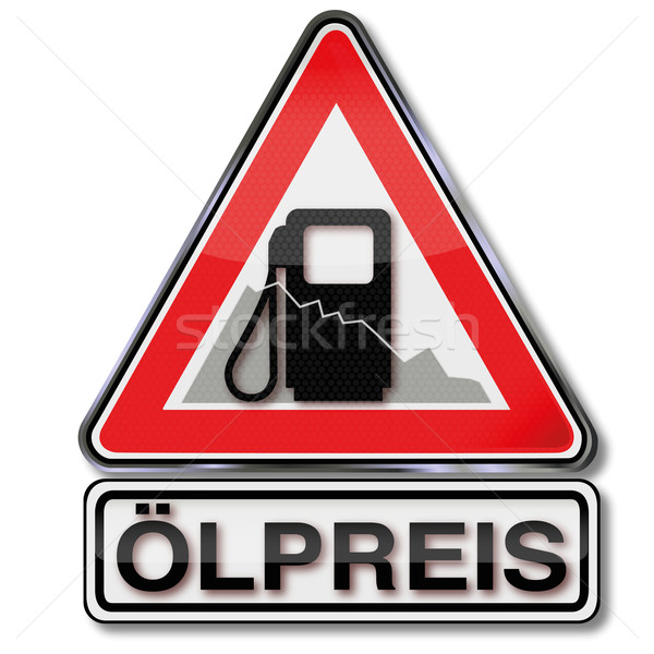 Stock photo: Sign with gas pump and oil price