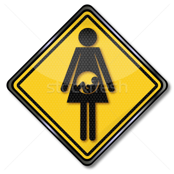 Sign with pregnancy and mother with a baby Stock photo © Ustofre9