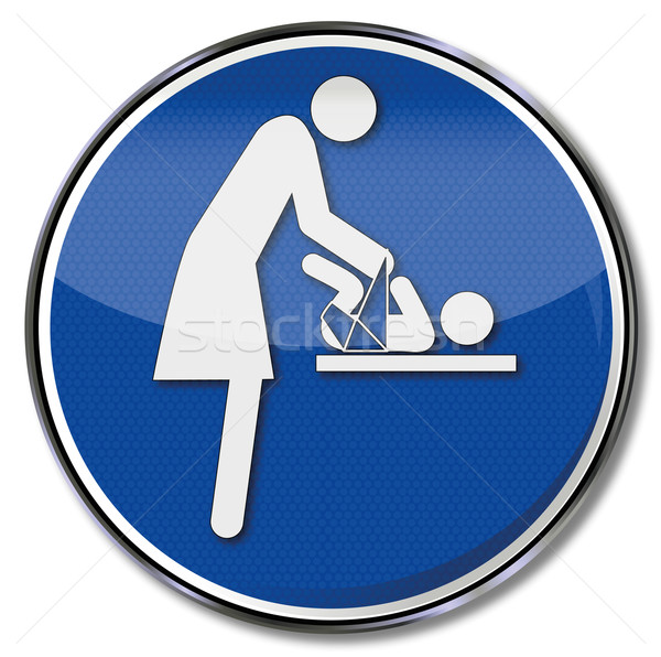 Sign with mother and child at the changing table  Stock photo © Ustofre9