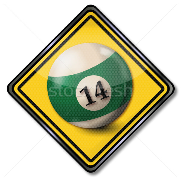 Assinar de bilhar bola número 14 sinais Foto stock © Ustofre9