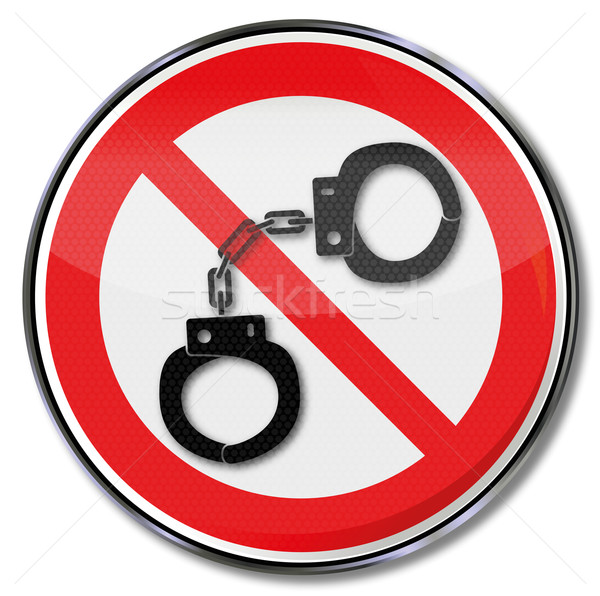 Prohibition sign for handcuffs Stock photo © Ustofre9